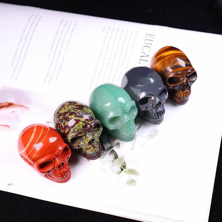 Olivenorma Dragon Blood Stone Jasper Skull Decoration - image 15