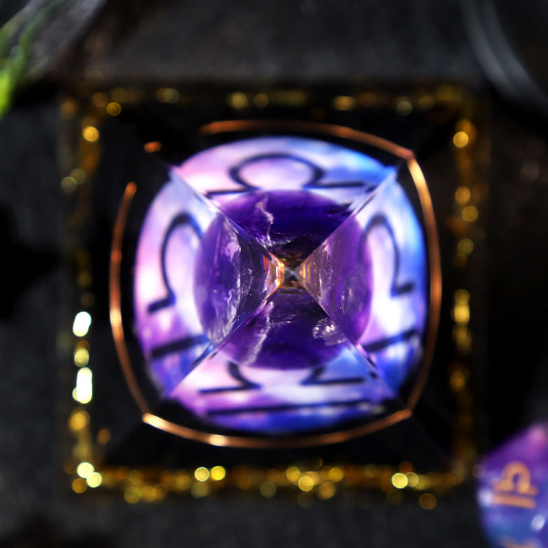 Olivenorma Amethyst Ball Obsidian Gravel Zodiac Libra Orgone Pyramid - image 3