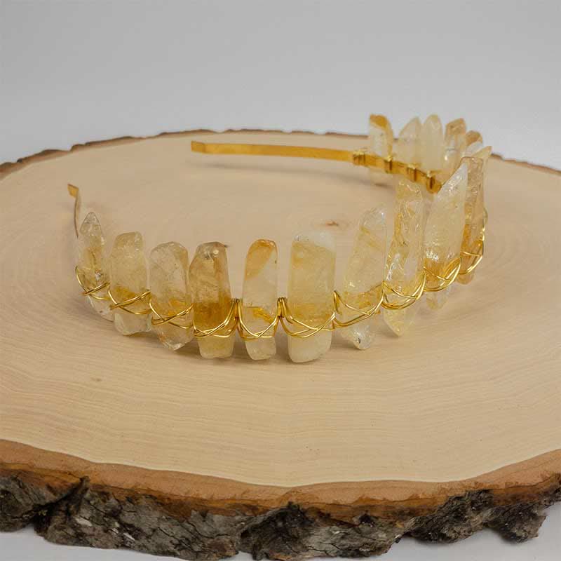 Olivenorma Citrine Gold Bridal Headband Crystal Crown - image 2