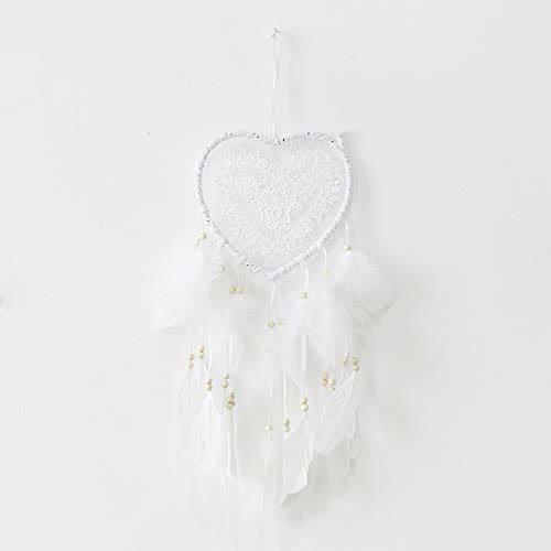Olivenorma Braided Heart Shape White Feather Dream Catcher - image 3