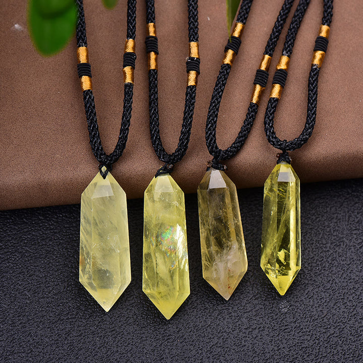 Olivenorma"Prosperous Life" - Citrine Hexagonal Prism Crystal Necklace - Citrine - image 0