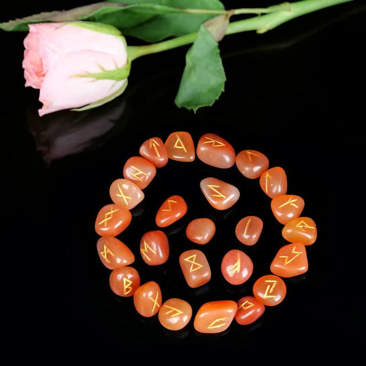 Olivenorma Rune Alphabet Carved Graphic Stone Balance Gemstone Decoration - image 18