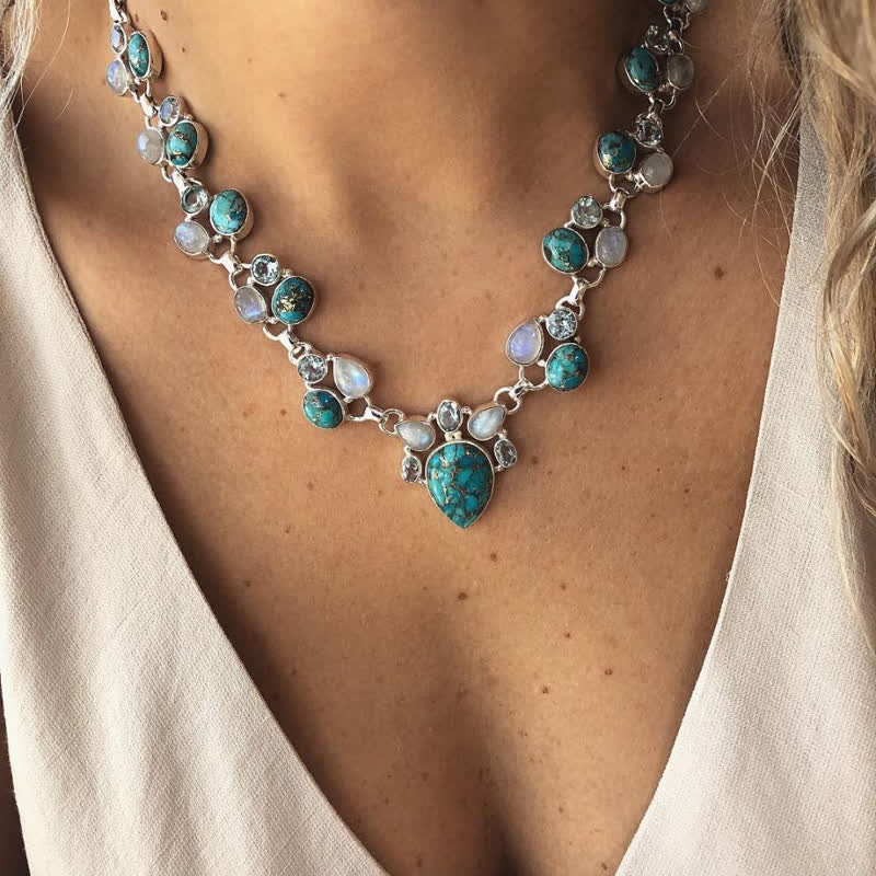 Olivenorma Fashionable Bohemia Turquoise Necklace - Turquoise - image 0