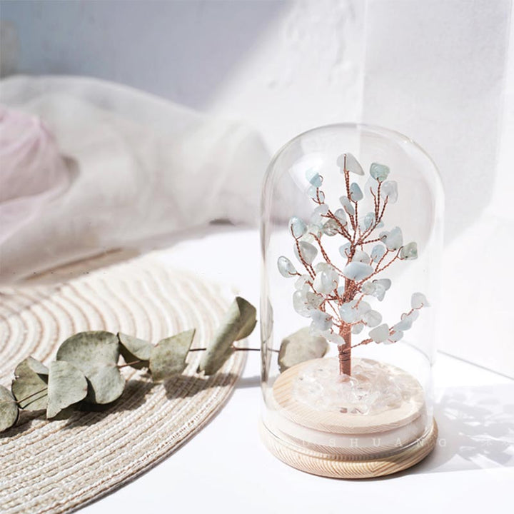 Olivenorma Christmas Tree Crystal Stone Night Light Decoration - Aquamarine - image 10