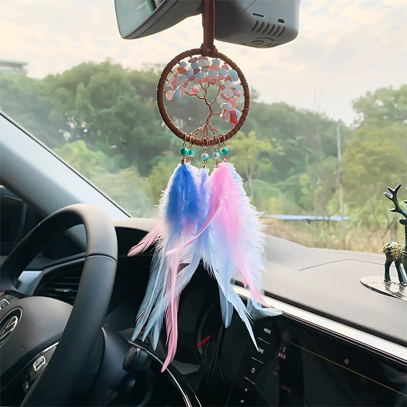 Olivenorma Crystal Tree of Life Feather Dreamcatcher Car Ornament - image 4