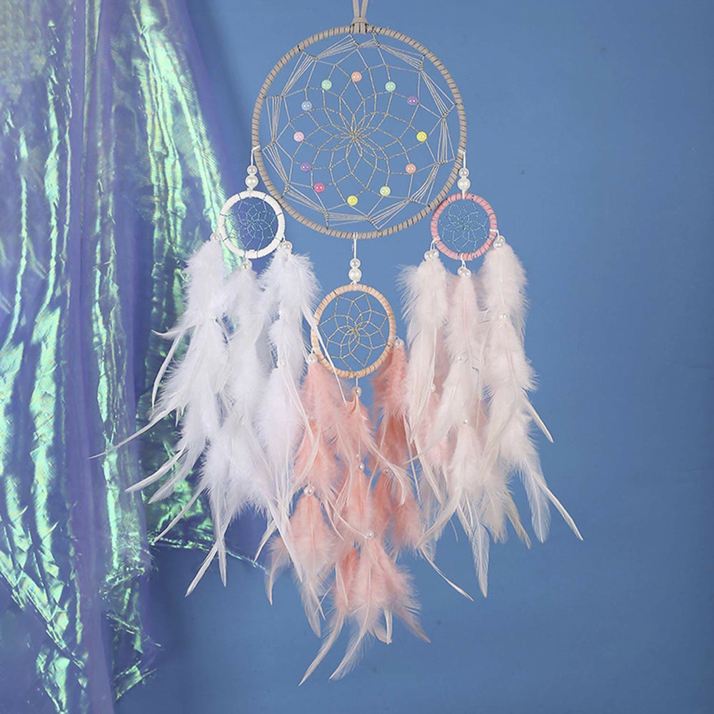 Olivenorma Indian Style Three Ring Feather Dream Catcher - image 1