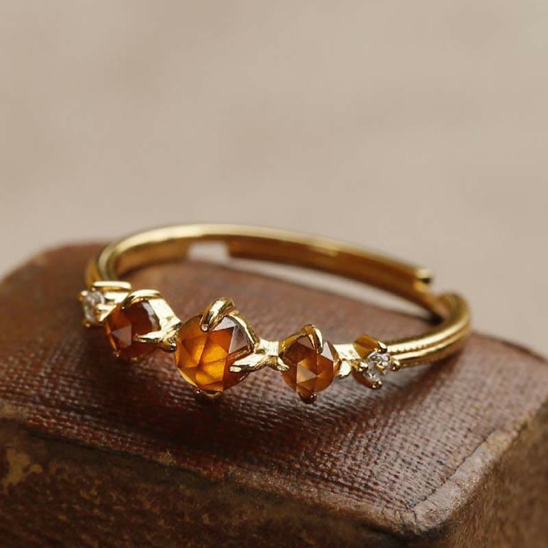 Olivenorma Adjustable Orange Garnet Ring - image 2