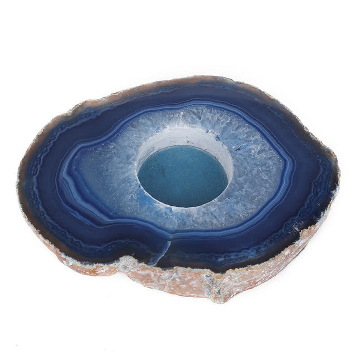 Natural Blue Agate Slice Candle Holder - image 4