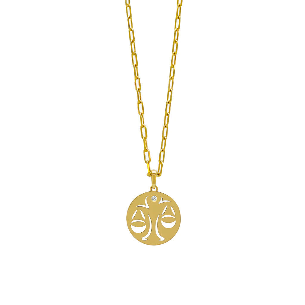Olivenorma White Zircon Hollow Circle Zodiac Stainless Steel Necklace - Libra - image 10