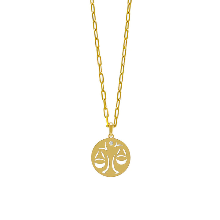 Olivenorma White Zircon Hollow Circle Zodiac Stainless Steel Necklace - Libra - image 10