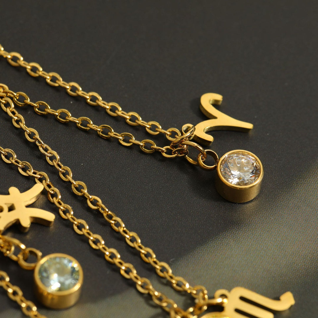 Olivenorma Zodiac Rune Birthstone Stainless Steel Necklace - image 44