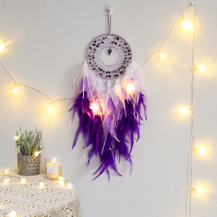 Olivenorma Amethyst Gravel Pendulum Pendant Purple Dream Catcher - image 7