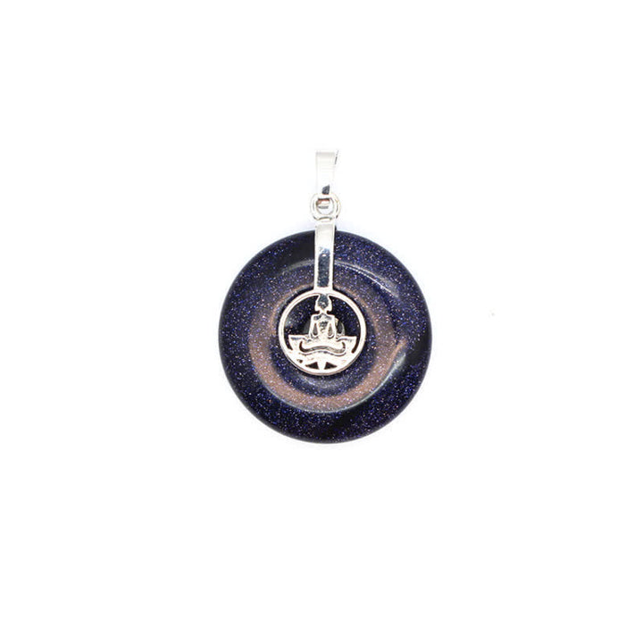 Olivenorma Natural Crystal Peace Buckle Tree Of Life Necklace - Blue Sandstone - Yoga - image 55