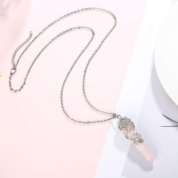 Olivenorma Natural Crystal Hexagonal Column Necklace - image 12