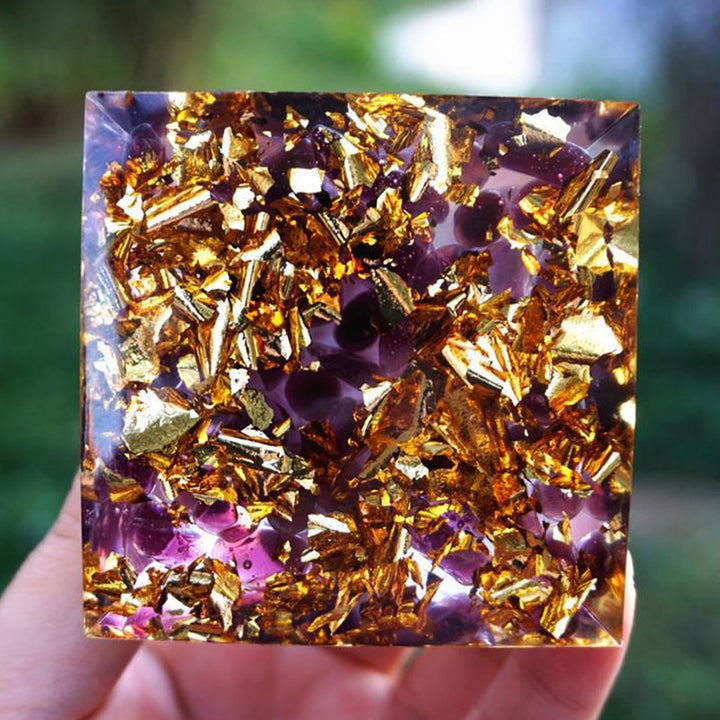 Olivenorma Lapis Lazuli Sphere with Amethyst Orgone Pyramid - image 4