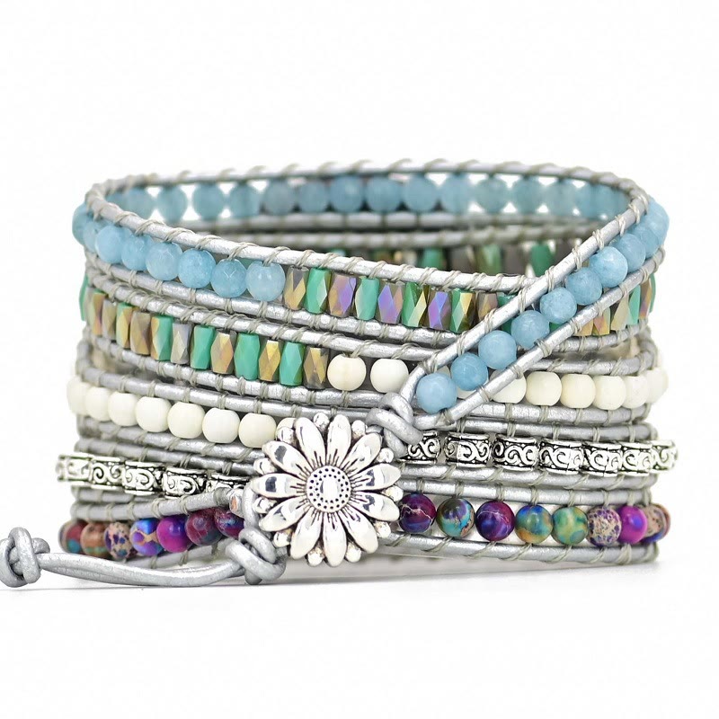 Olivenorma Aquamarine White Jade Samsung Strap Wrap Bracelet - image 3