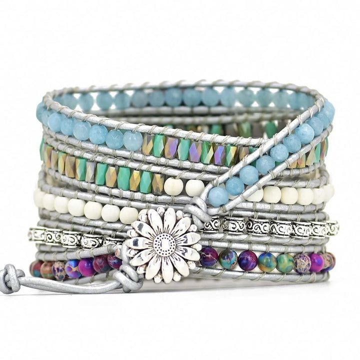 Olivenorma Aquamarine White Jade Samsung Strap Wrap Bracelet - image 3