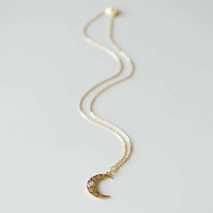 Olivenorma Golden Moon Opal Pendant Clavicle Necklace - image 6