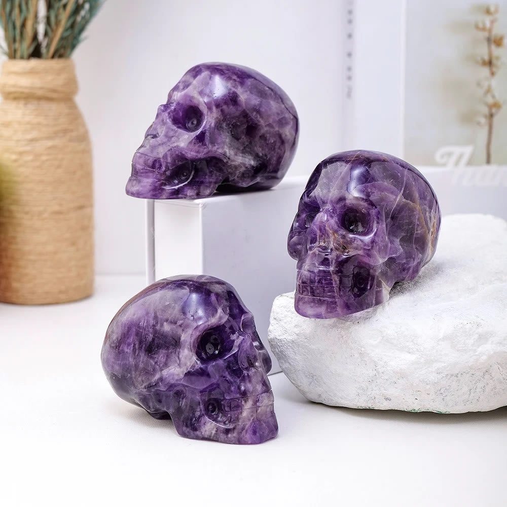 Olivenorma 3inch Amethyst Skull Statue Healing Gemstone Decoration - image 6