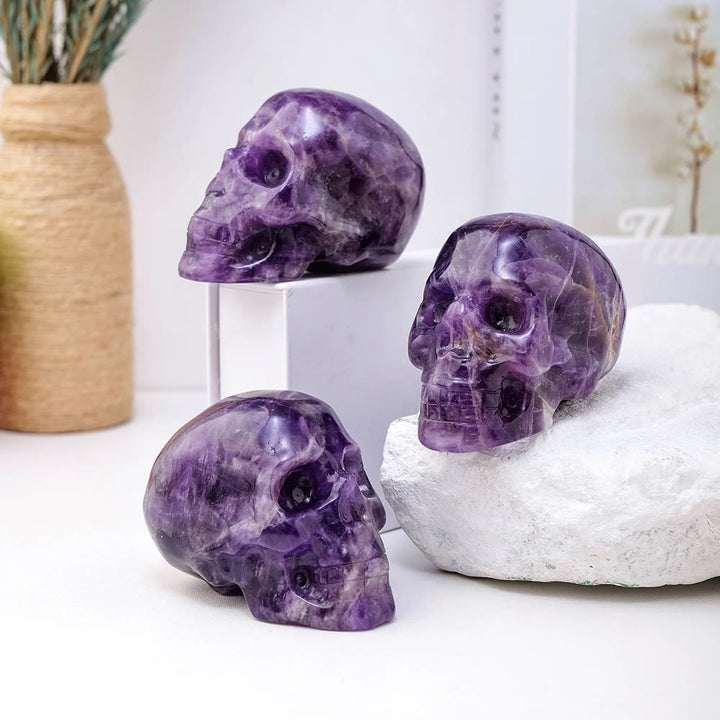 Olivenorma 3inch Amethyst Skull Statue Healing Gemstone Decoration - image 6