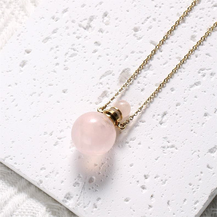 Olivenorma Round Stone Perfume Bottle Pendant Pendants Necklace - image 5