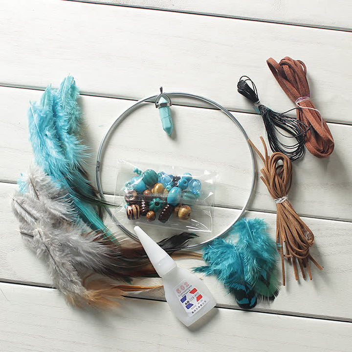 Olivenorma Amazonite Blue Crystal Dream Catcher - DIY Materials - image 5