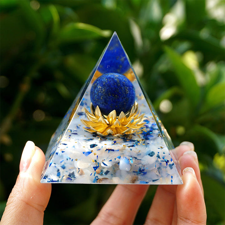 Olivenorma The Calm Power Lapis Lazuli & Blue Chalcedony Orgone Pyramid - image 2