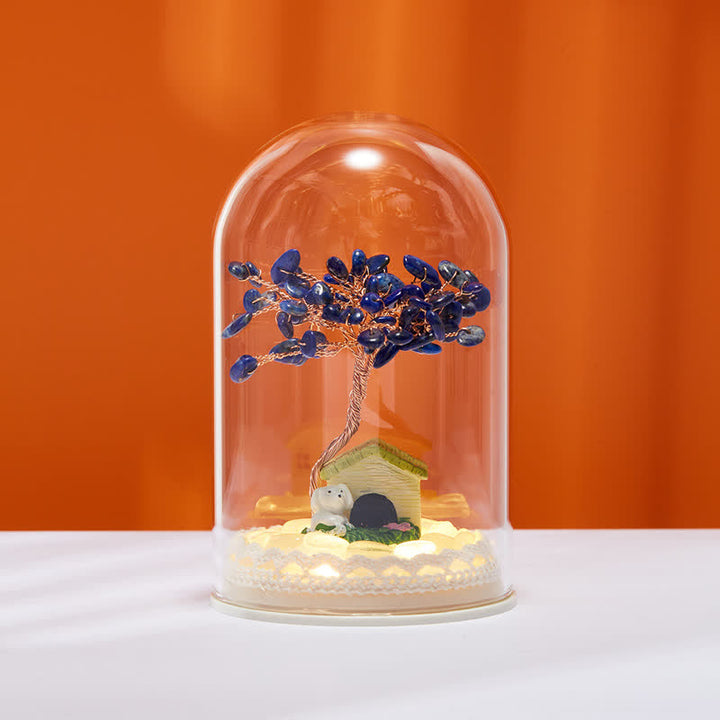 Olivenorma Natural Crystal Glass Cover Feng Shui Tree Decoration - Lapis Lazuli & Tree & House - image 24