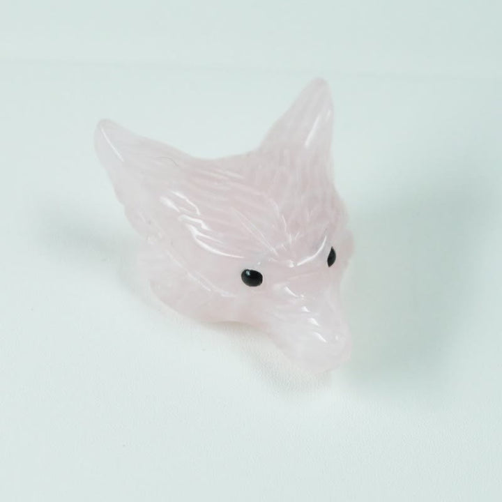 Olivenorma Spirit Guardian Wolf Head Crystal Carving Gemstone Decoration - Rose Quartz - With Card - image 19
