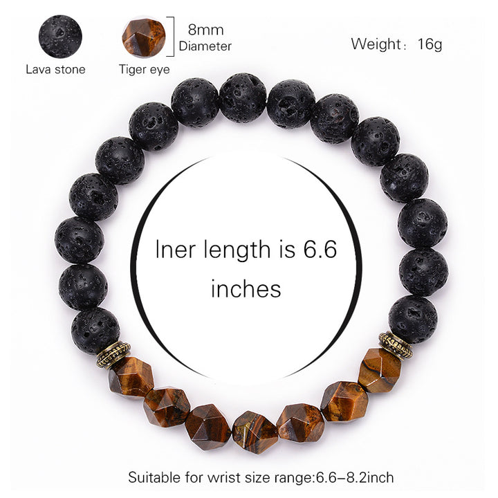 Tiger Eye With Lava Stone Protection Bracelet - image 2