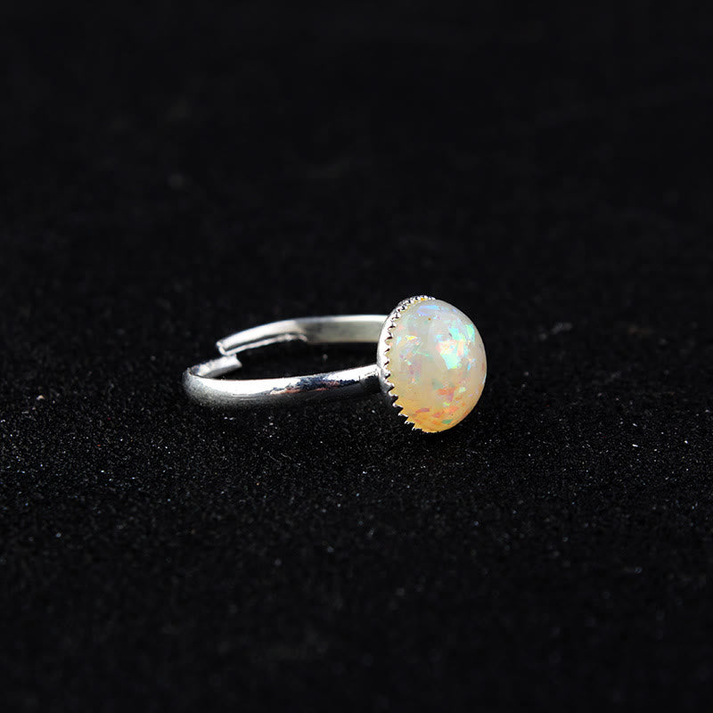 Olivenorma Opal Moonstone Simple Half Circle Adjustable Ring - image 7