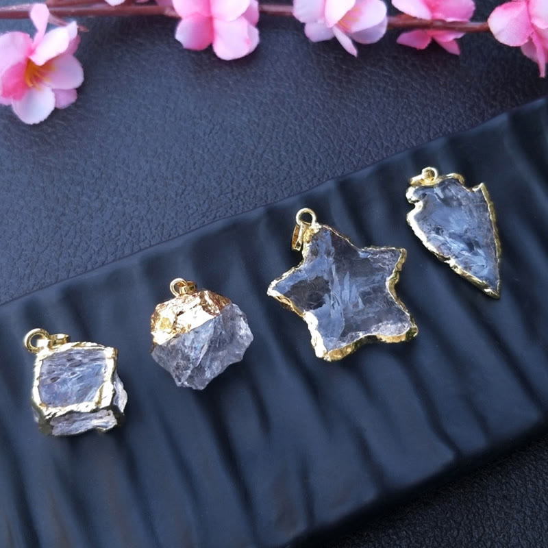 Olivenorma Natural White Crystal Square Star Bound Pendant - image 9