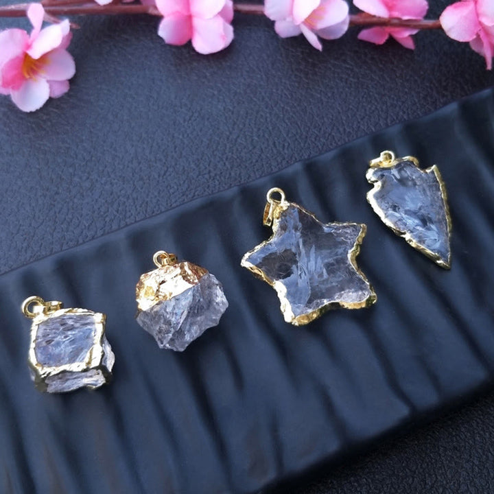 Olivenorma Natural White Crystal Square Star Bound Pendant - image 9