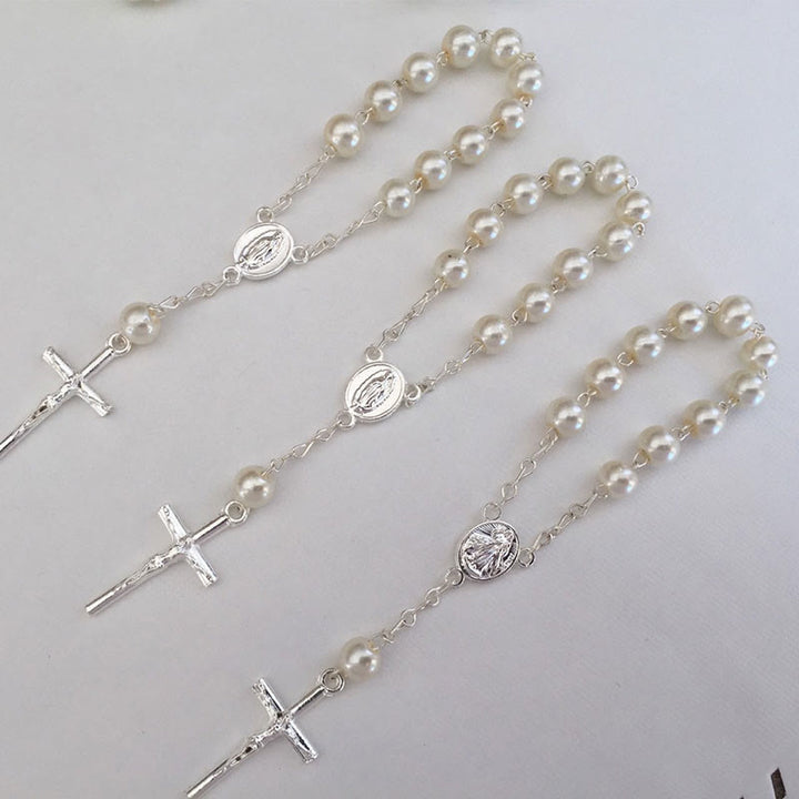 Olivenorma Pearl Cross Virgin Mary Rosary Bracelet - image 8