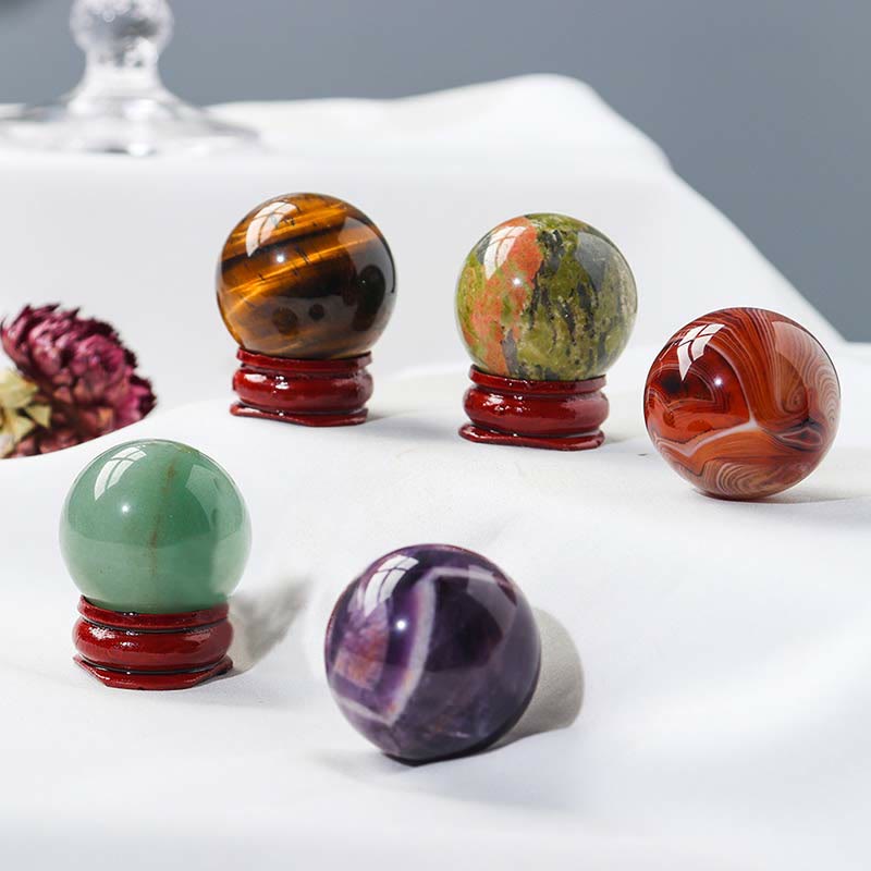 Olivenorma 9pcs Natural Crystal Balls Gemstone Crystal Set - image 22
