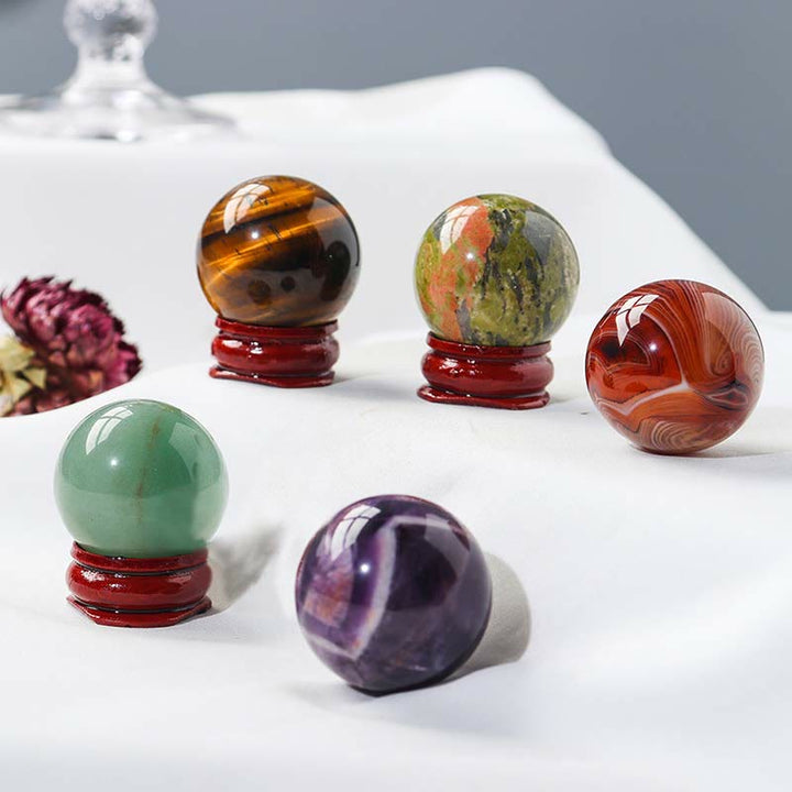 Olivenorma 9pcs Natural Crystal Balls Gemstone Crystal Set - image 22