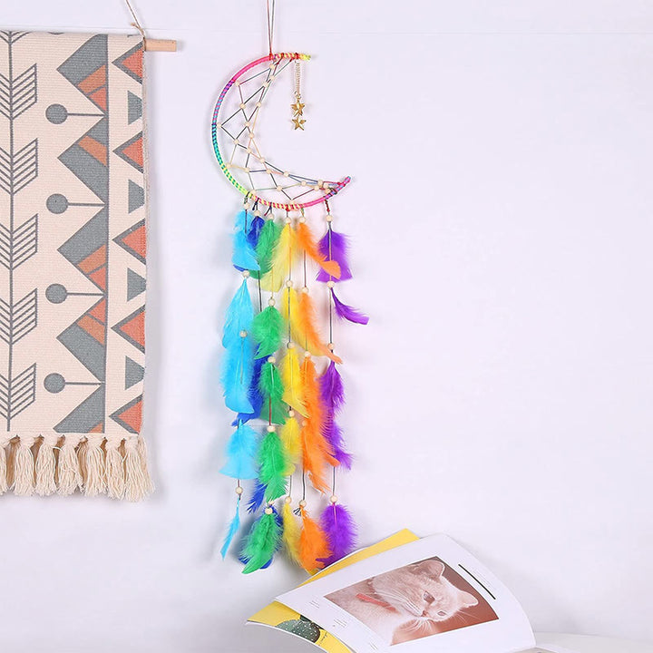 Olivenorma "Colorful Dream" - Moon Colorful Feather Dream Catcher - image 3