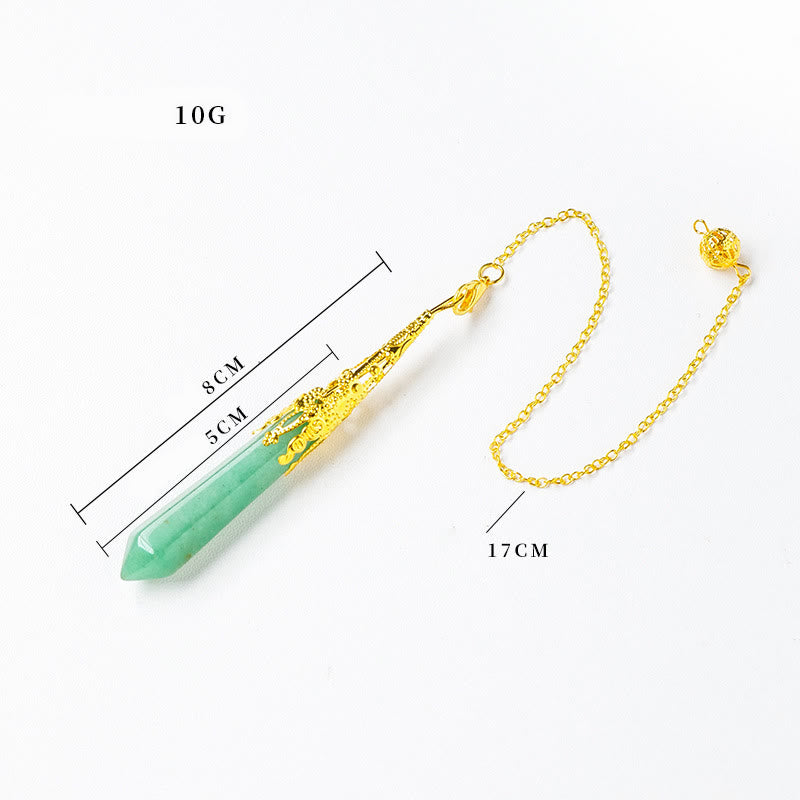 Olivenorma Natural Crystal Golden Silver Color Copper Chain Pendulum - image 7