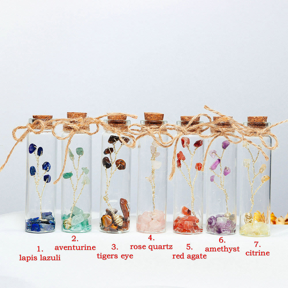 Olivenorma Chakra Crystal Crushed Stone Glass Bottle Decoration - Red Agate - image 1