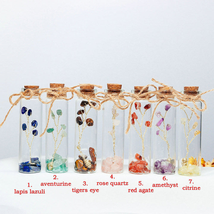 Olivenorma Chakra Crystal Crushed Stone Glass Bottle Decoration - Red Agate - image 1