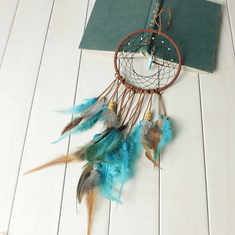 Olivenorma Amazonite Blue Crystal Dream Catcher - image 1
