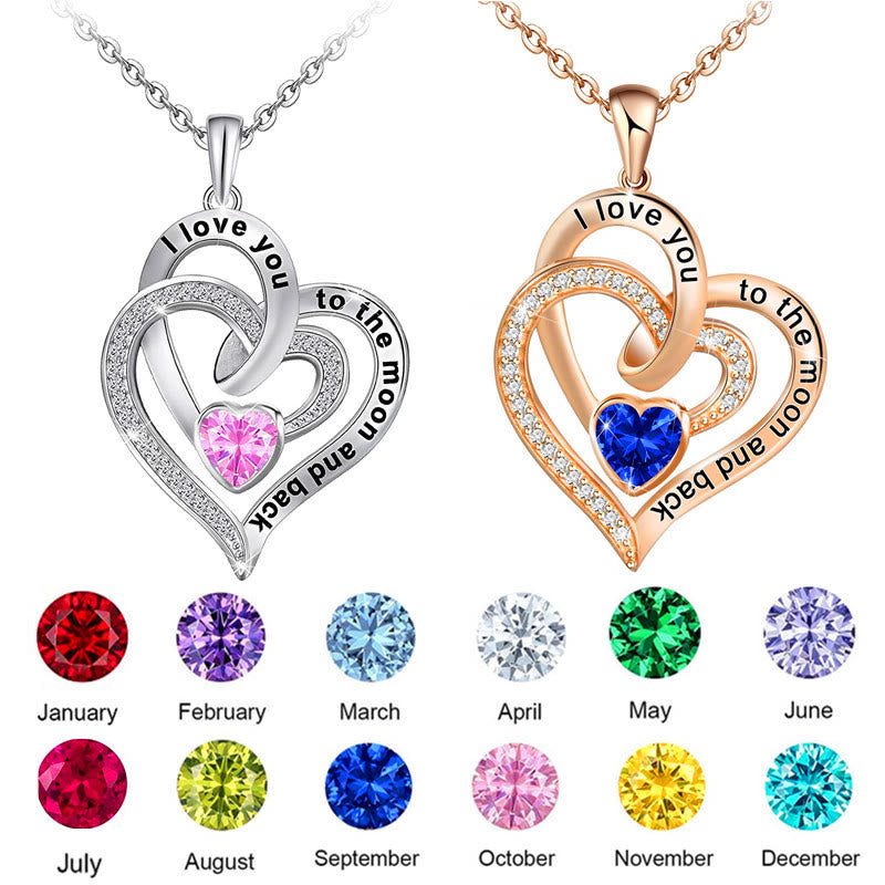 Olivenorma Hearts and Hearts Birthstone Gift Card Necklace - image 28