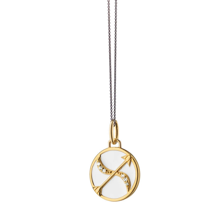 Olivenorma White Zircon Vintage Zodiac Stainless Steel 18k Necklace - Sagittarius - image 13