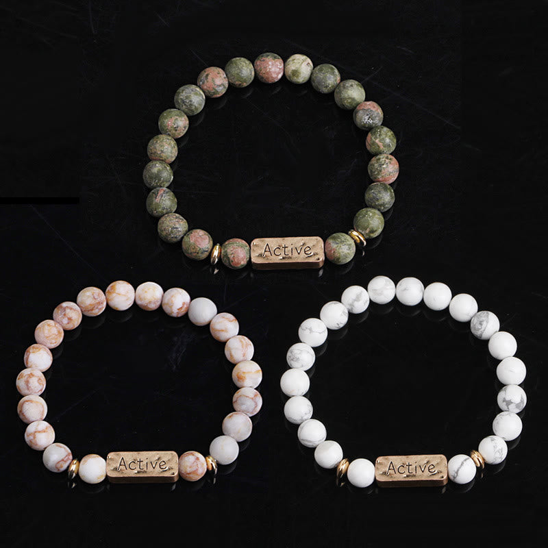 Olivenorma Natural Gemstone Active Faith Engraving Bracelet - image 17