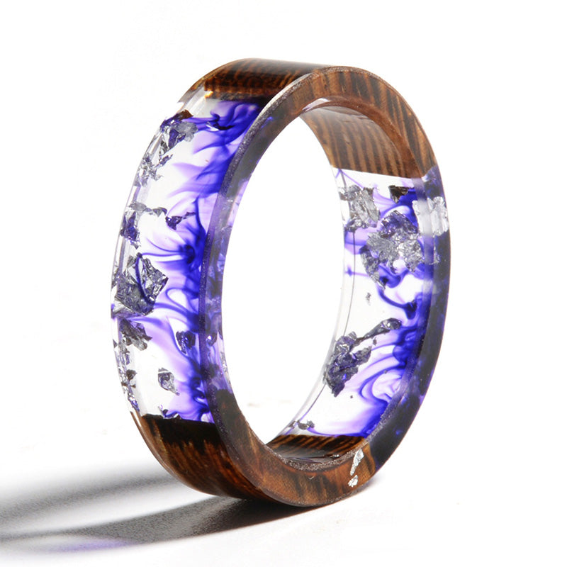 Olivenorma Intellectual & Optimistic - Handmade Wood Ring - Purple+Silver - 11 - image 12