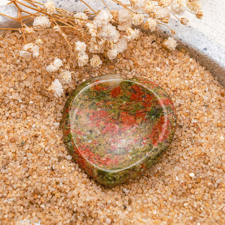 Olivenorma Unakite Heart Worry Stone - image 2