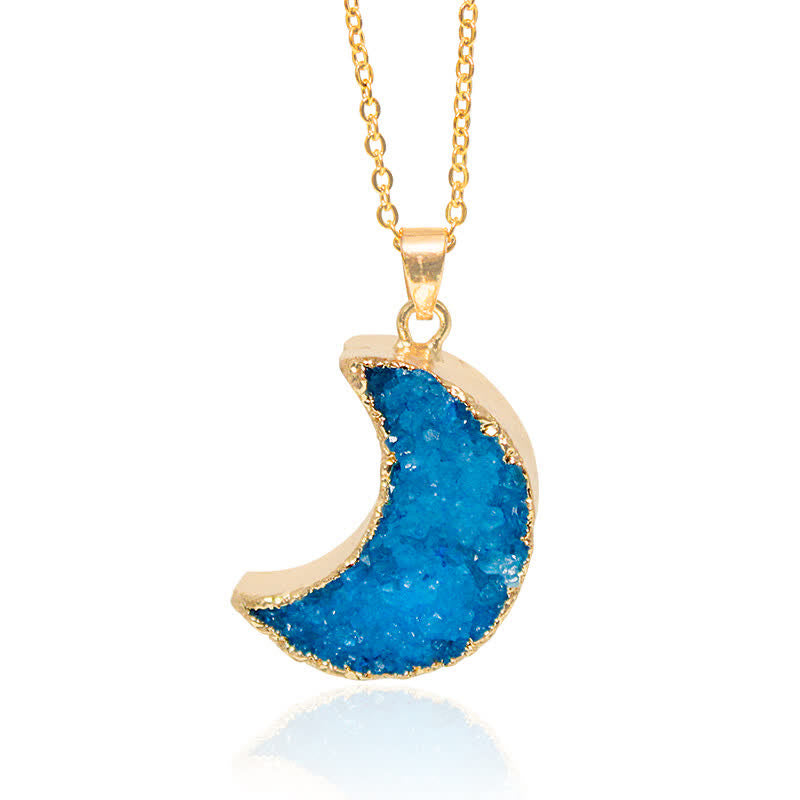 Olivenorma Natural Crystal Crescent Moon Necklace - image 9