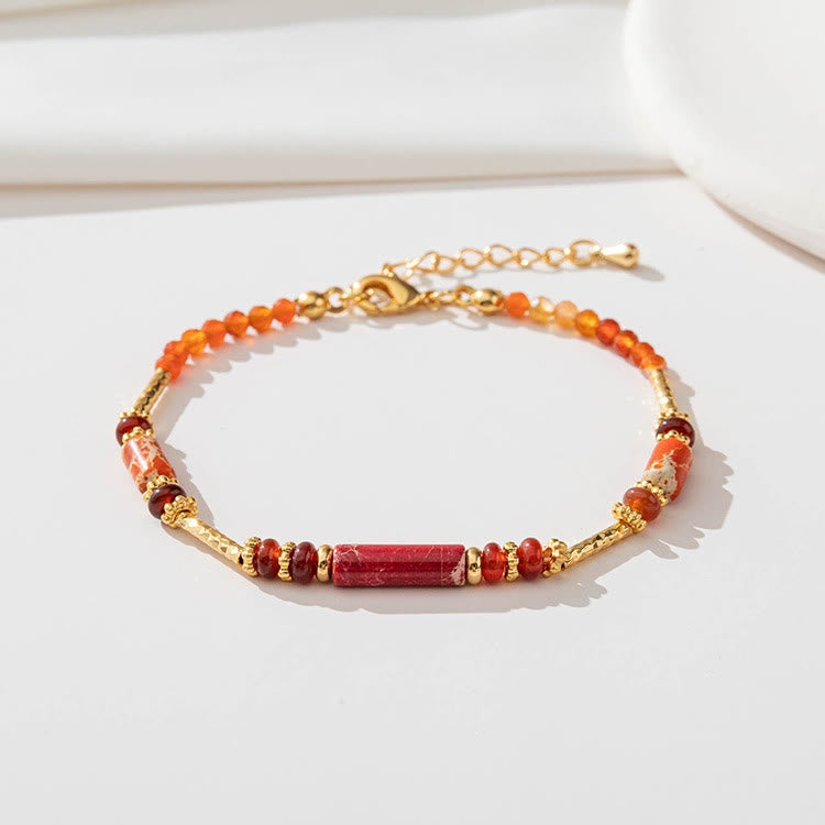 Olivenorma Natural Stone Geometric Shape Hand Beaded Bracelet - image 3