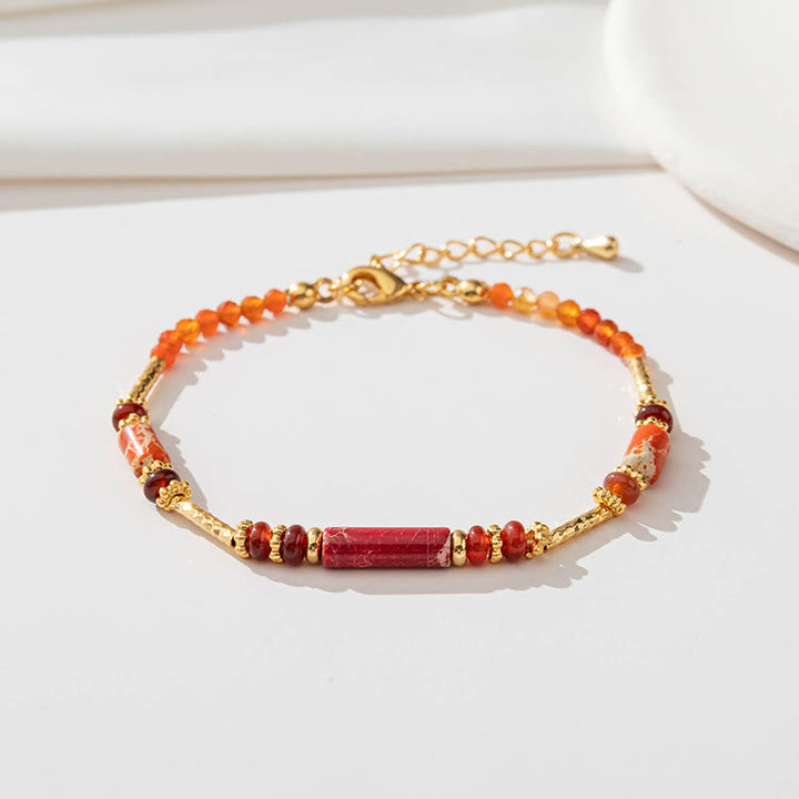 Olivenorma Natural Stone Geometric Shape Hand Beaded Bracelet - image 3