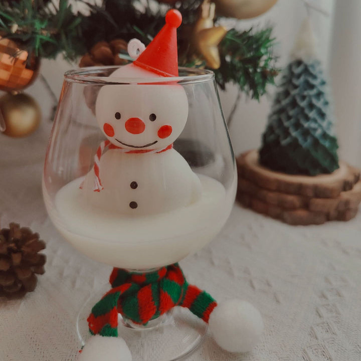 Olivenorma Christmas Santa Claus Snowman Elk Cup Candle - Wine Glass Snowman-8.5*15cm - image 5